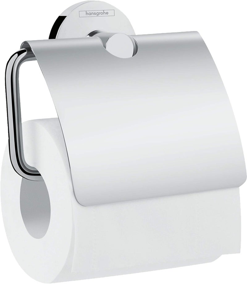 hansgrohe Toilet Paper Holder with Cover 5-inch Toilet Paper Holder in Chrome, 41723000